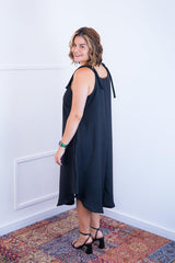 Vestido Dandara - Midi de Alça Decote V em Linho Light - Naguirre Shop