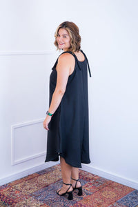Vestido Dandara - Midi de Alça Decote V em Linho Light - Naguirre Shop