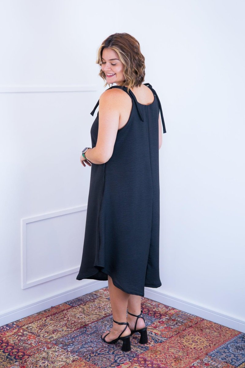 Vestido Dandara - Midi de Alça Decote V em Linho Light - Naguirre Shop