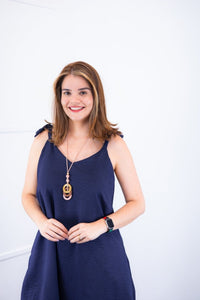 Vestido Dandara - Midi de Alça Decote V em Linho Light - Naguirre Shop