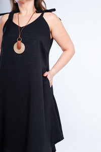 Vestido Dandara - Midi de Alça Decote V em Linho Light - Naguirre Shop