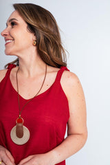 Vestido Dandara - Midi de Alça Decote V em Linho Light - Naguirre Shop