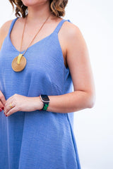 Vestido Dandara - Midi de Alça Decote V em Linho Light - Naguirre Shop