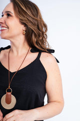 Vestido Dandara - Midi de Alça Decote V em Linho Light - Naguirre Shop