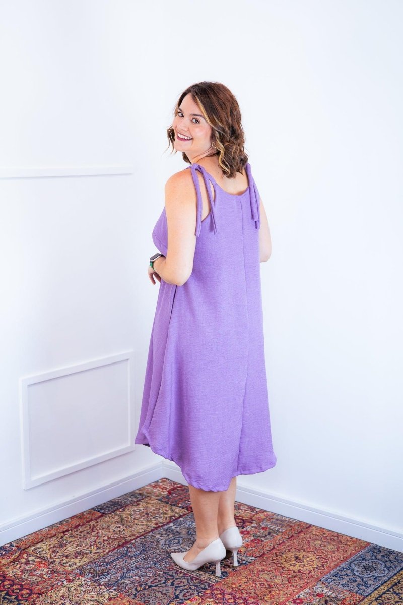 Vestido Dandara - Midi de Alça Decote V em Linho Light - Naguirre Shop