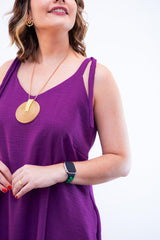 Vestido Dandara - Midi de Alça Decote V em Linho Light - Naguirre Shop