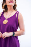 Vestido Dandara - Midi de Alça Decote V em Linho Light - Naguirre Shop