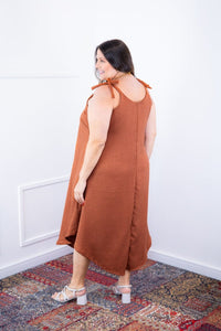 Vestido Dandara - Midi de Alça Decote V em Linho Light - Naguirre Shop
