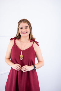 Vestido Dandara - Midi de Alça Decote V em Linho Light - Naguirre Shop