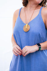 Vestido Dandara - Midi de Alça Decote V em Linho Light - Naguirre Shop