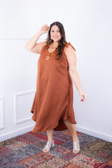 Vestido Dandara - Midi de Alça Decote V em Linho Light - Naguirre Shop