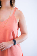 Vestido Dandara - Midi de Alça Decote V em Linho Light - Naguirre Shop