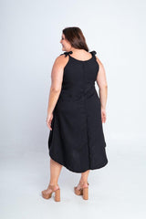 Vestido Dandara - Midi de Alça Decote V em Linho Light - Naguirre Shop