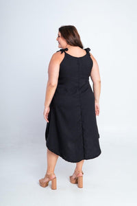 Vestido Dandara - Midi de Alça Decote V em Linho Light - Naguirre Shop