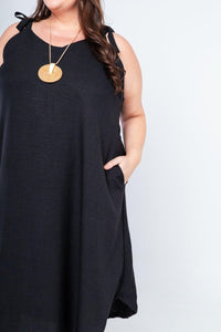 Vestido Dandara - Midi de Alça Decote V em Linho Light - Naguirre Shop