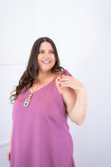 Vestido Dandara - Midi de Alça Decote V em Linho Light - Naguirre Shop