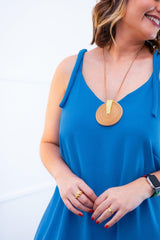 Vestido Dandara - Midi de Alça Decote V em Linho Light - Naguirre Shop