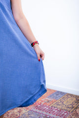 Vestido Dandara - Midi de Alça Decote V em Linho Light - Naguirre Shop