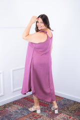 Vestido Dandara - Midi de Alça Decote V em Linho Light - Naguirre Shop