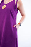 Vestido Dandara - Midi de Alça Decote V em Linho Light - Naguirre Shop