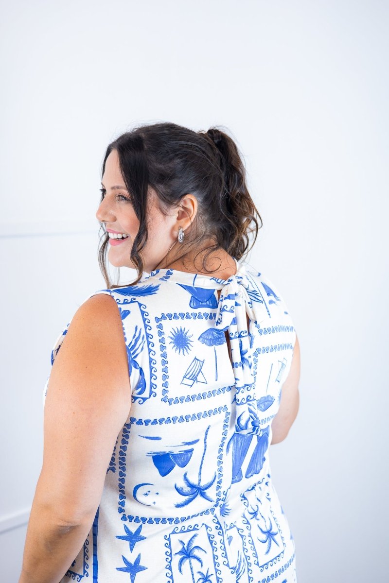 Vestido Emily - Regata de Amarrar nas Costas em Malha Confort - Naguirre Shop