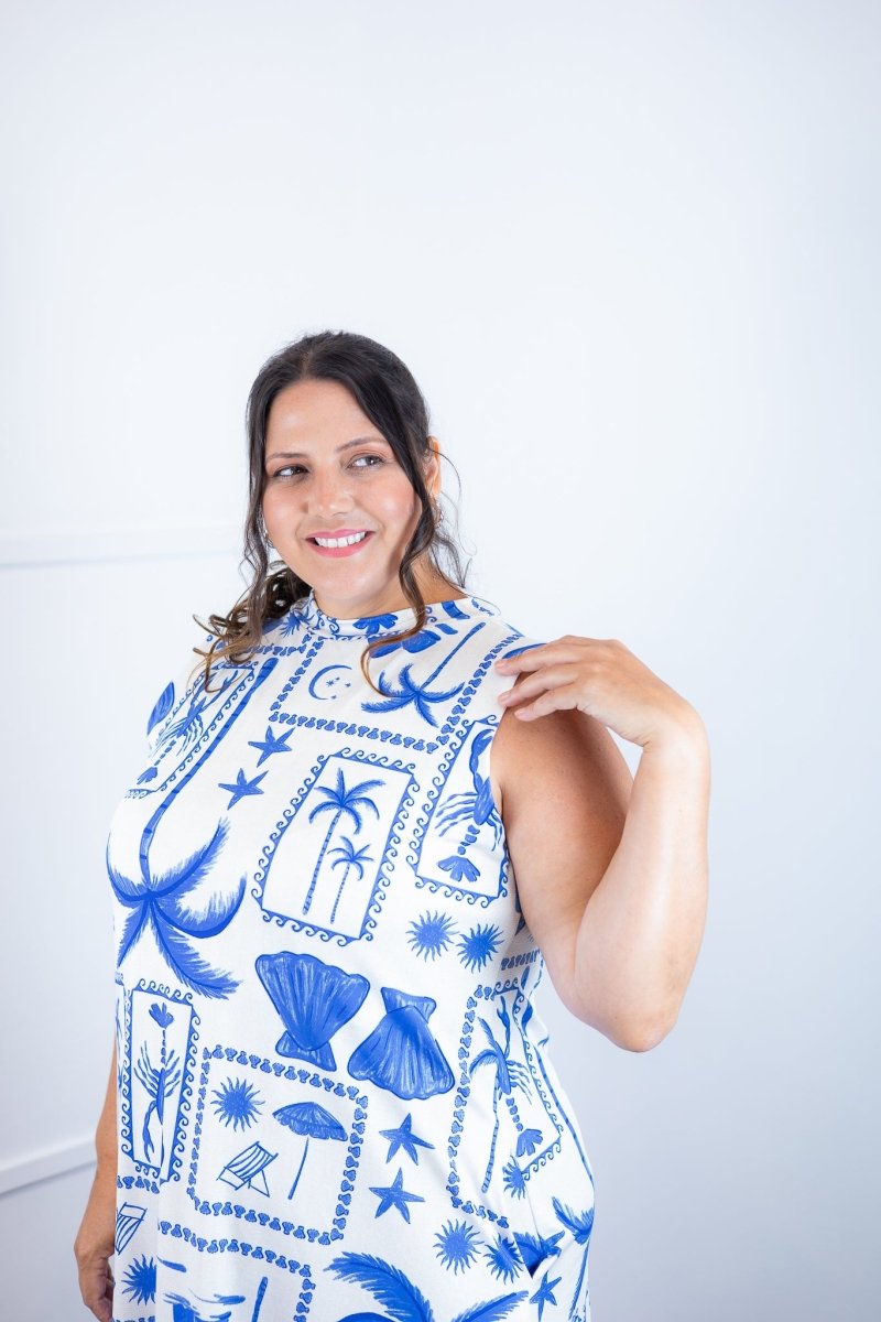 Vestido Emily - Regata de Amarrar nas Costas em Malha Confort - Naguirre Shop