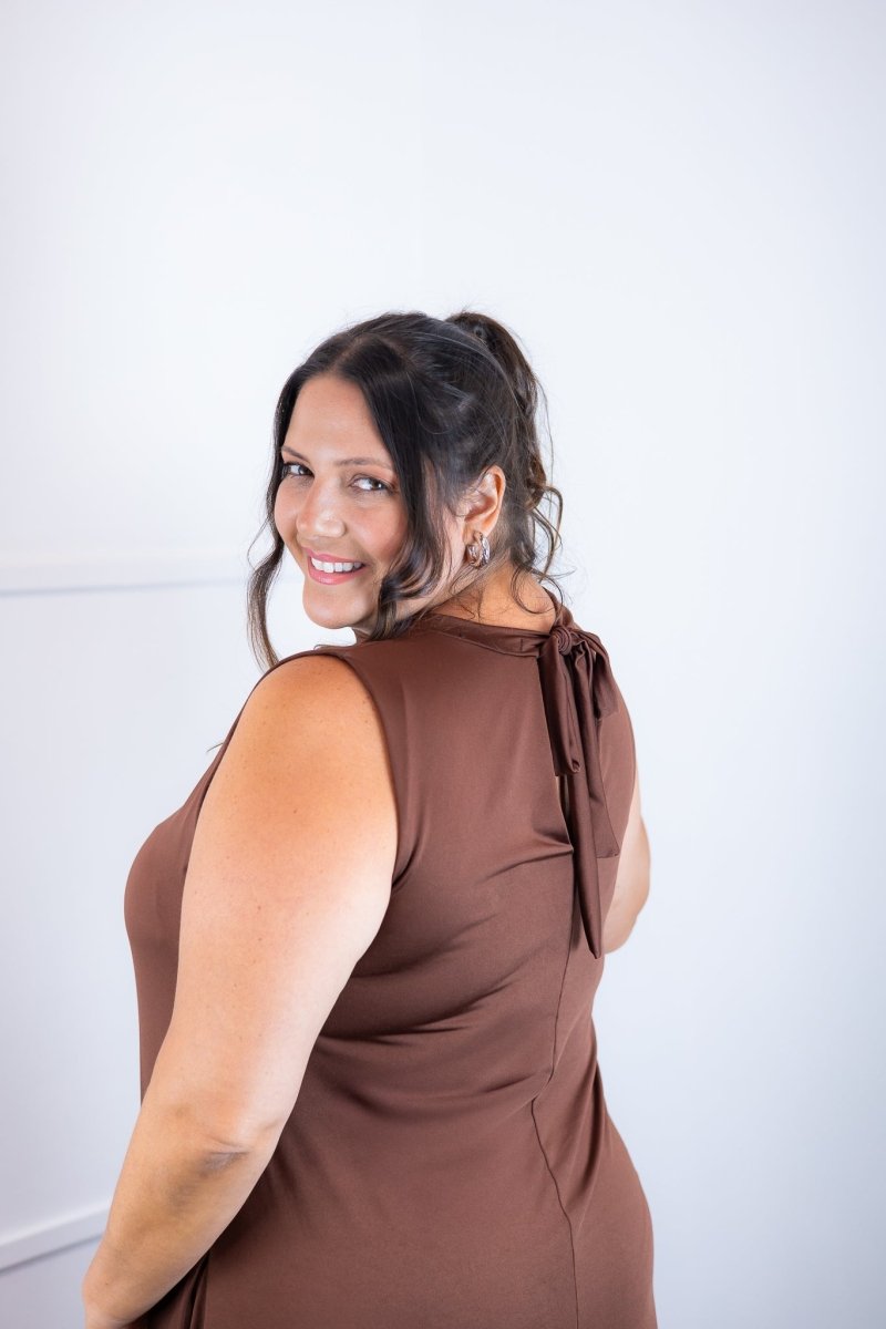 Vestido Emily - Regata de Amarrar nas Costas em Malha Confort - Naguirre Shop