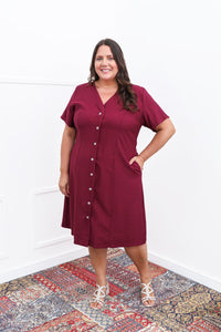 Vestido Fabiana – Midi em Viscose Marrant com Manga e Bolsos - Naguirre Shop