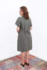 Vestido Fabiana – Midi em Viscose Marrant com Manga e Bolsos - Naguirre Shop