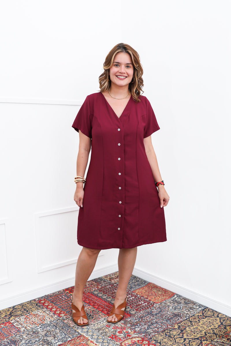 Vestido Fabiana – Midi em Viscose Marrant com Manga e Bolsos - Naguirre Shop