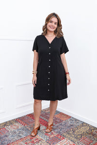 Vestido Fabiana – Midi em Viscose Marrant com Manga e Bolsos - Naguirre Shop