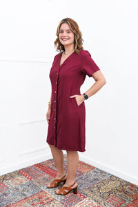 Vestido Fabiana – Midi em Viscose Marrant com Manga e Bolsos - Naguirre Shop