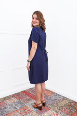 Vestido Fabiana – Midi em Viscose Marrant com Manga e Bolsos - Naguirre Shop