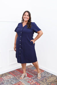 Vestido Fabiana – Midi em Viscose Marrant com Manga e Bolsos - Naguirre Shop