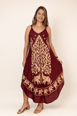 Vestido Fluido em Viscose Natural Evasê com Alças Marrocos Estampados - Naguirre Shop