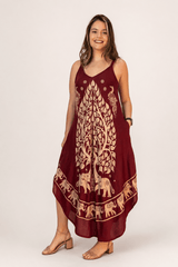 Vestido Fluido em Viscose Natural Evasê com Alças Marrocos Estampados - Naguirre Shop
