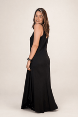 Vestido Fluido em Viscose Natural Evasê com Alças Marrocos Liso - Naguirre Shop
