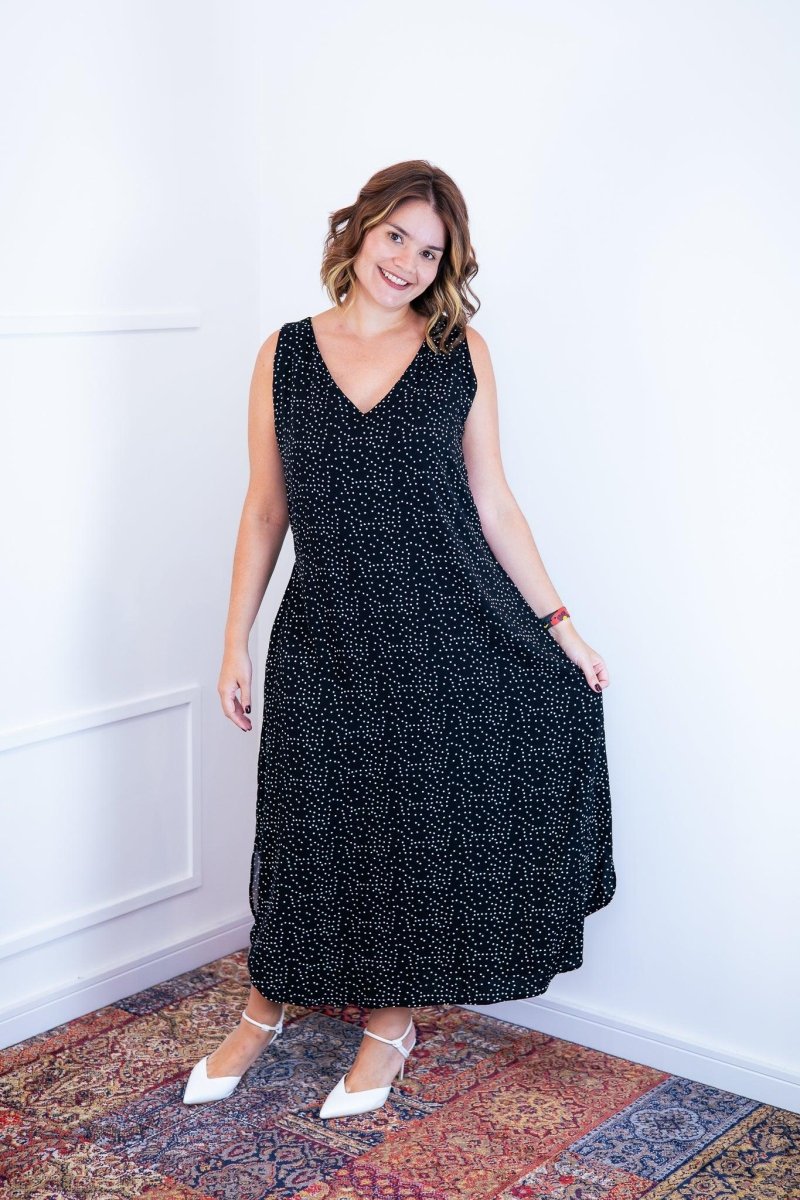 Vestido Gabriela - Regata Longuete com Decote V em Viscolinho - Naguirre Shop