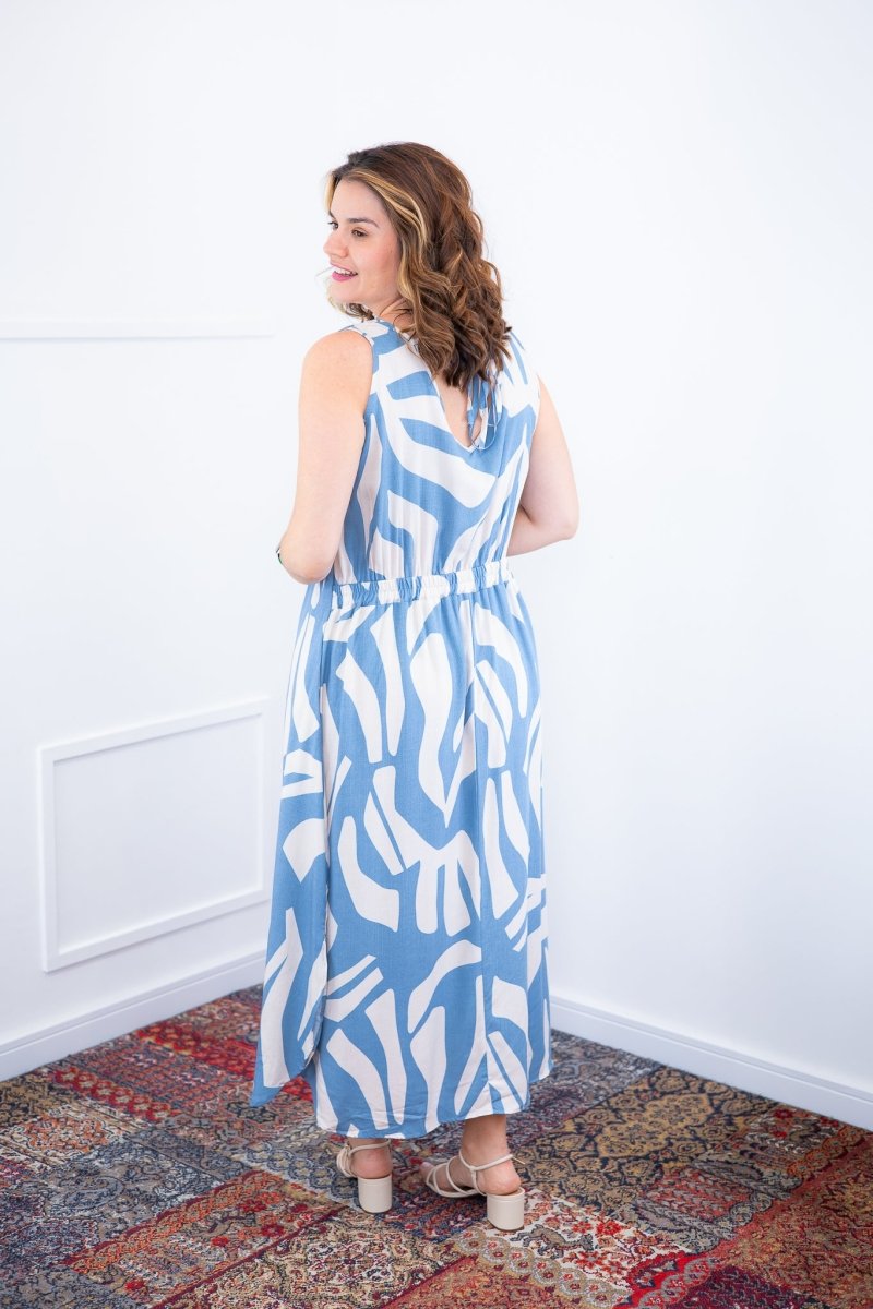 Vestido Gabriela - Regata Longuete com Decote V em Viscolinho - Naguirre Shop