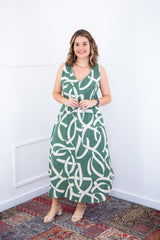 Vestido Gabriela - Regata Longuete com Decote V em Viscolinho - Naguirre Shop