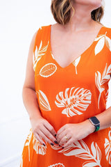 Vestido Gabriela - Regata Longuete com Decote V em Viscolinho - Naguirre Shop