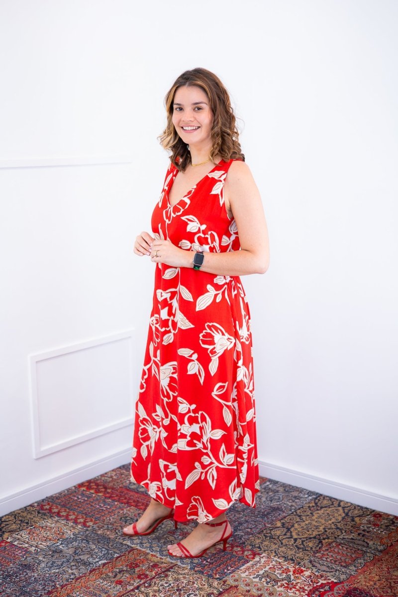 Vestido Gabriela - Regata Longuete com Decote V em Viscolinho - Naguirre Shop