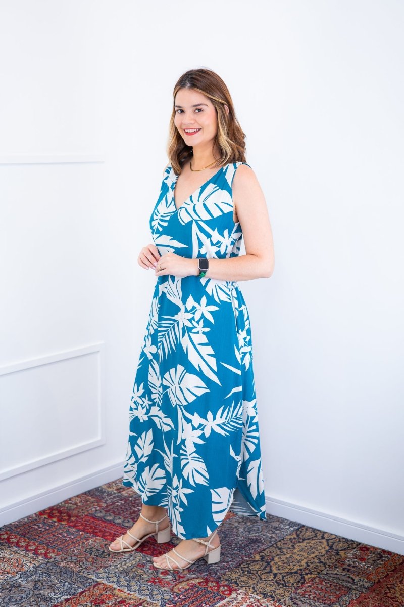 Vestido Gabriela - Regata Longuete com Decote V em Viscolinho - Naguirre Shop