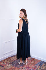 Vestido Gabriela - Regata Longuete com Decote V em Viscolinho - Naguirre Shop
