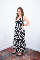 Vestido Gabriela - Regata Longuete com Decote V em Viscolinho - Naguirre Shop