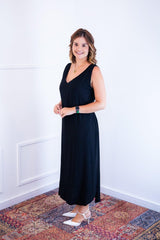 Vestido Gabriela - Regata Longuete com Decote V em Viscolinho - Naguirre Shop