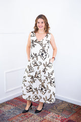 Vestido Gabriela - Regata Longuete com Decote V em Viscolinho - Naguirre Shop