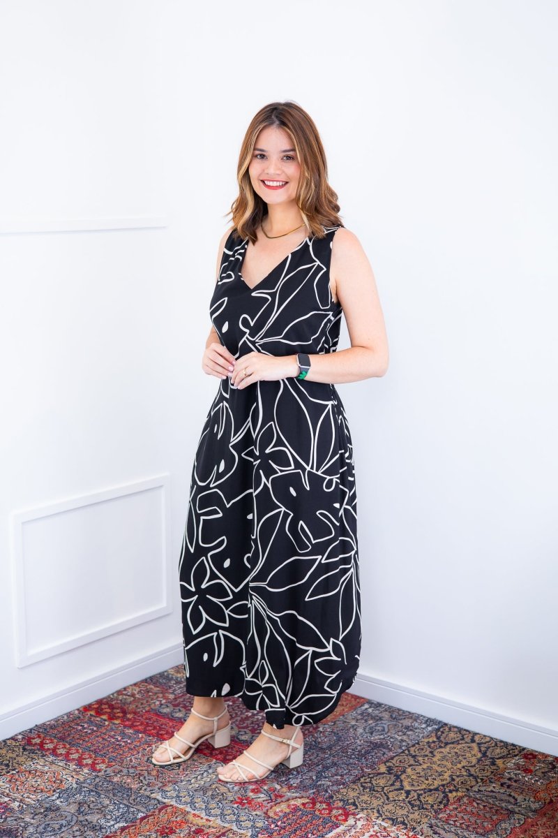 Vestido Gabriela - Regata Longuete com Decote V em Viscolinho - Naguirre Shop