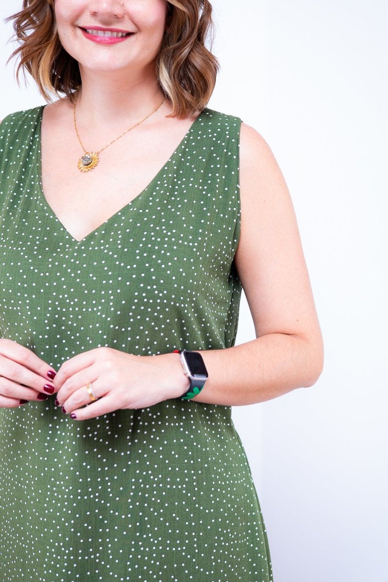 Vestido Gabriela - Regata Longuete com Decote V em Viscolinho - Naguirre Shop
