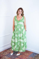 Vestido Gabriela - Regata Longuete com Decote V em Viscolinho - Naguirre Shop